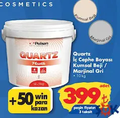 POLİSAN QUARTZ İÇ CEHPE BOYASI KUMSAL BEJİ/MARJİNAL GRİ 10 KG